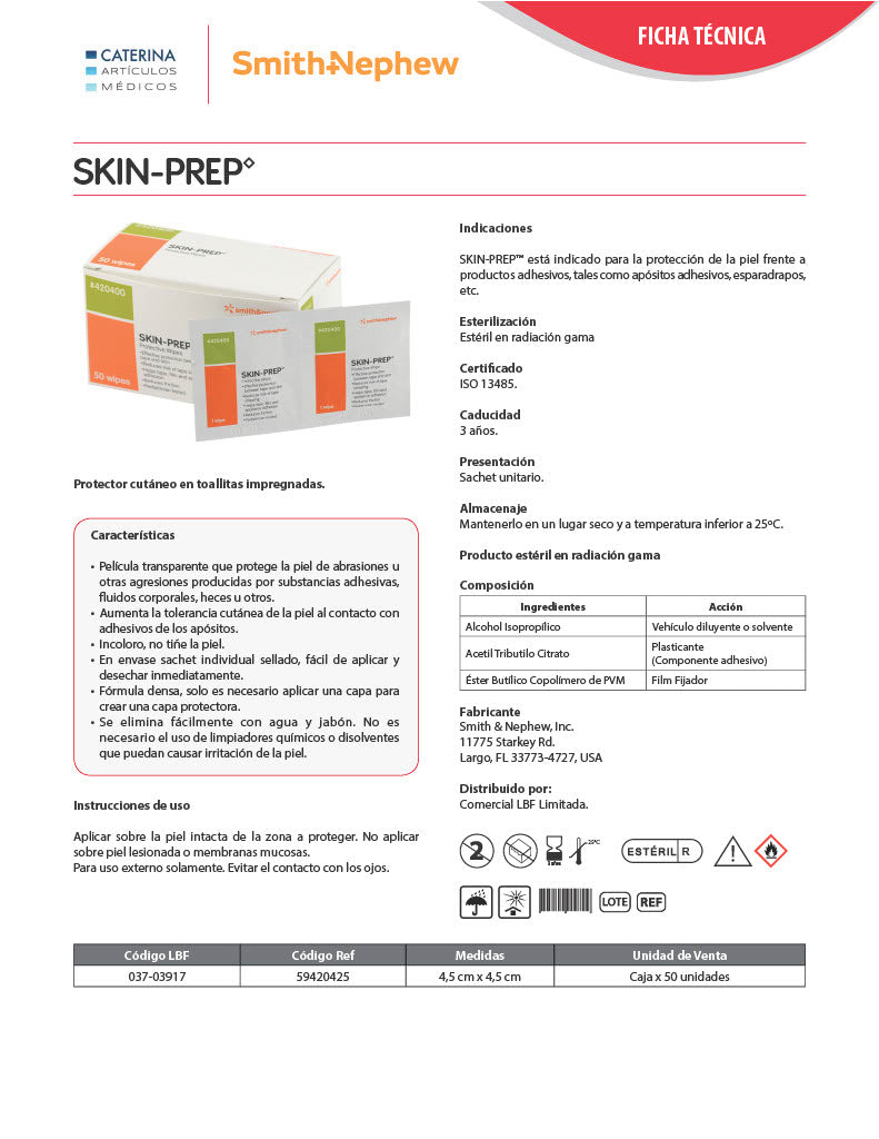 Protector de Piel Skin-Prep en Sachet