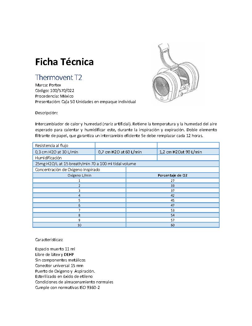 Filtro para Traqueostomía Thermovent T2 - Portex