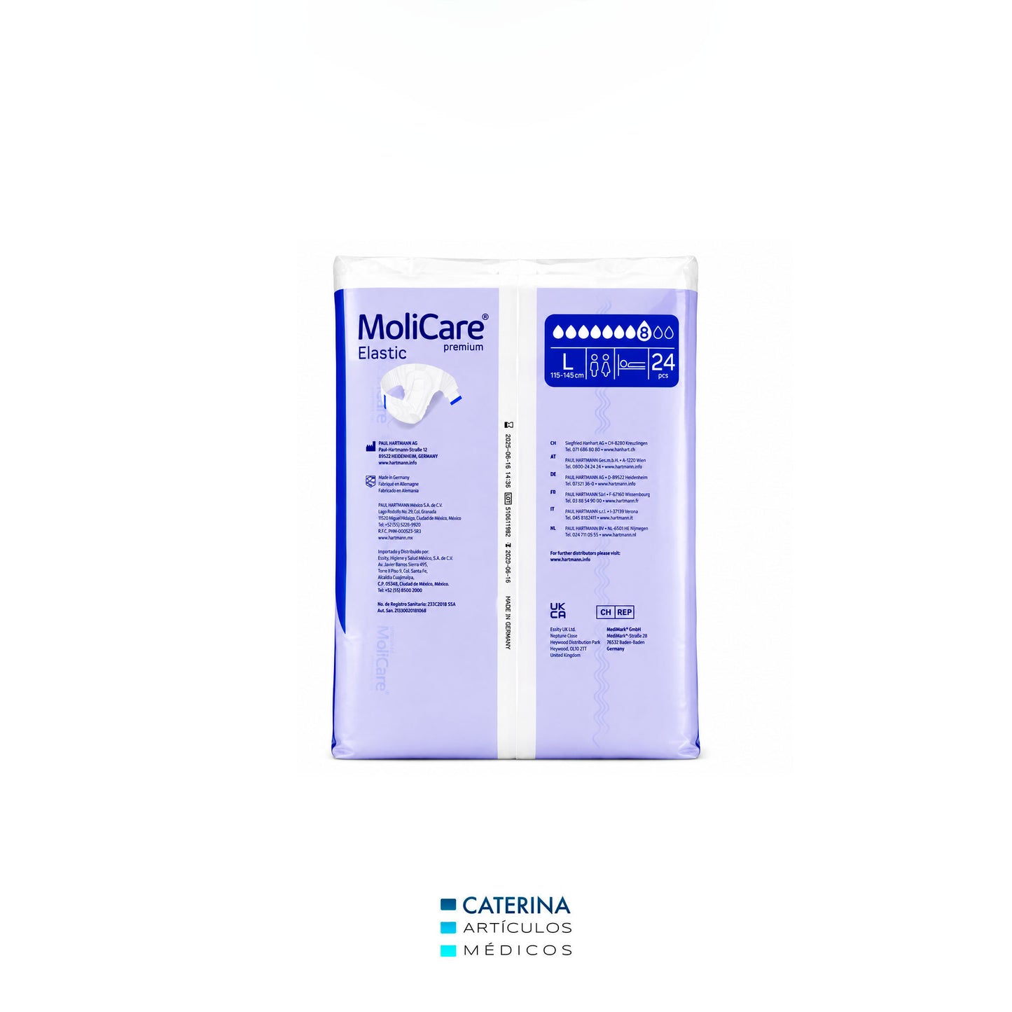 Pañal Adulto Molicare L T3 ( cintura 115 a 145 cm. ) 24 unds
