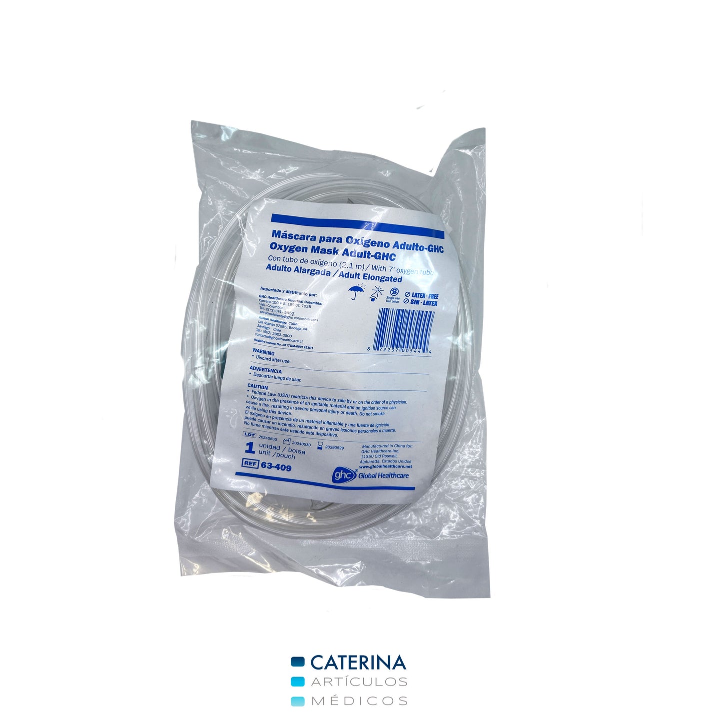 Mascarilla Oxigeno con Alargador Adulto (Ref 63-409) - GHC