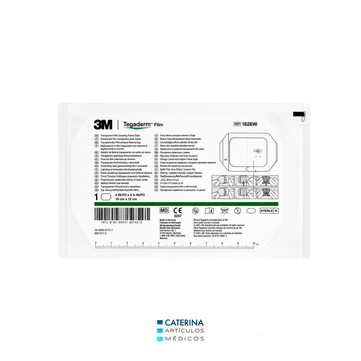 Tegaderm film apósito transparente Impermeable 10X12 cm REF 1626W - 3M