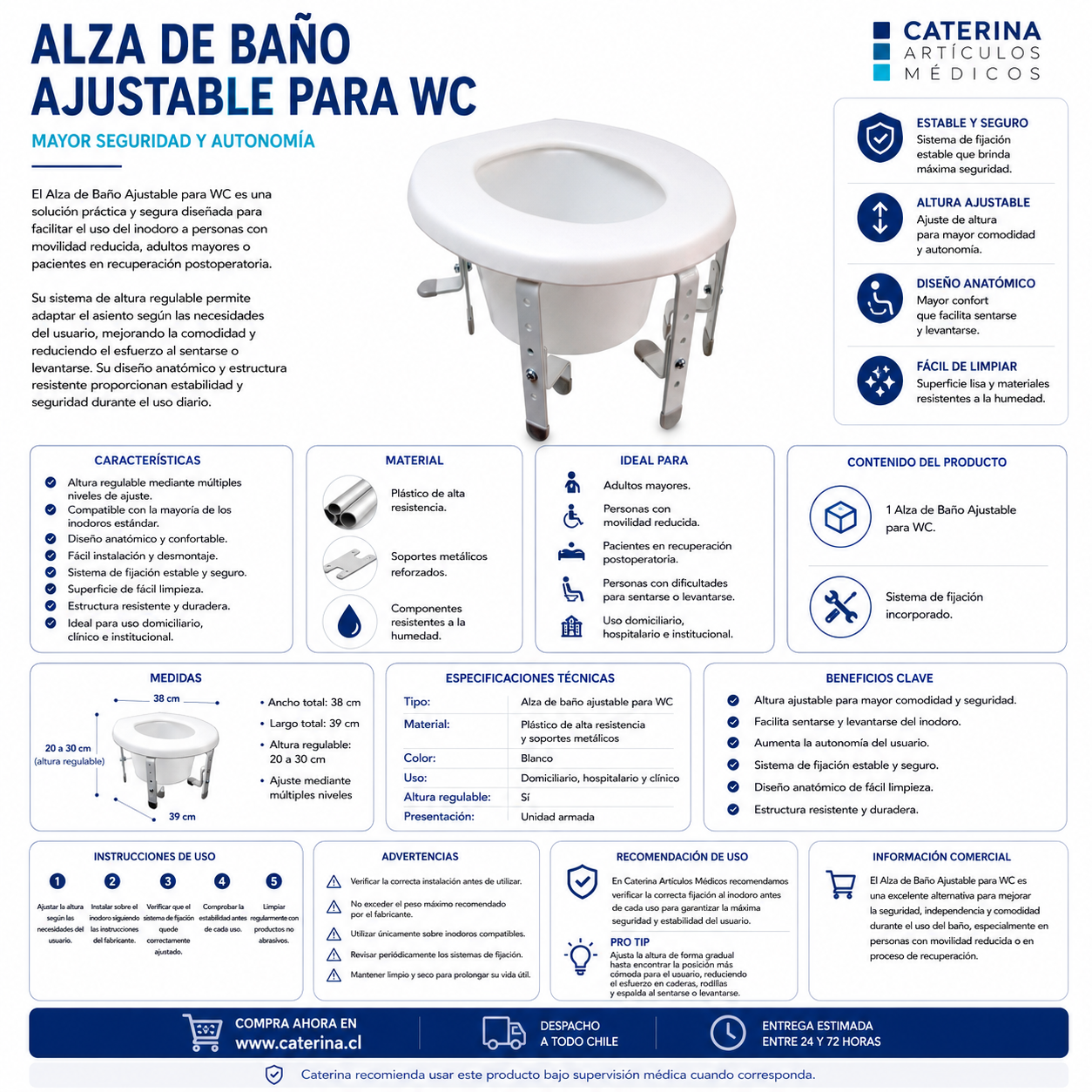 Alza Baño Ajustable a WC