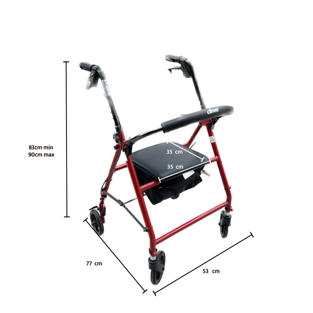 Andador 4 Ruedas con canasto y silla