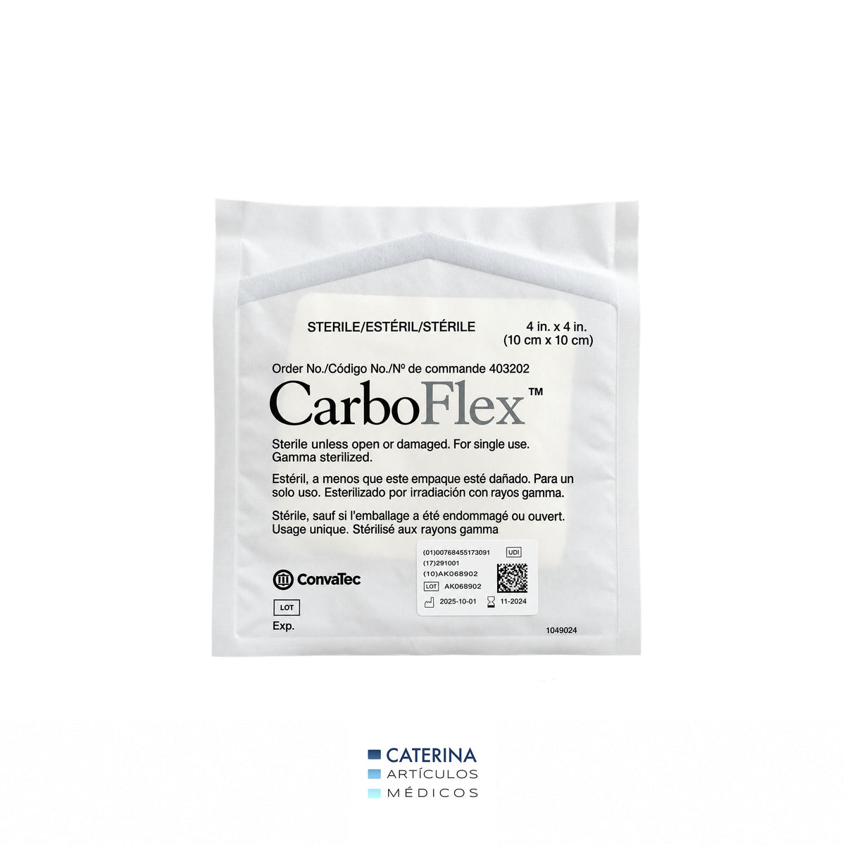CarboFlex 10x10cm Control de Olor para Heridas - Convatec