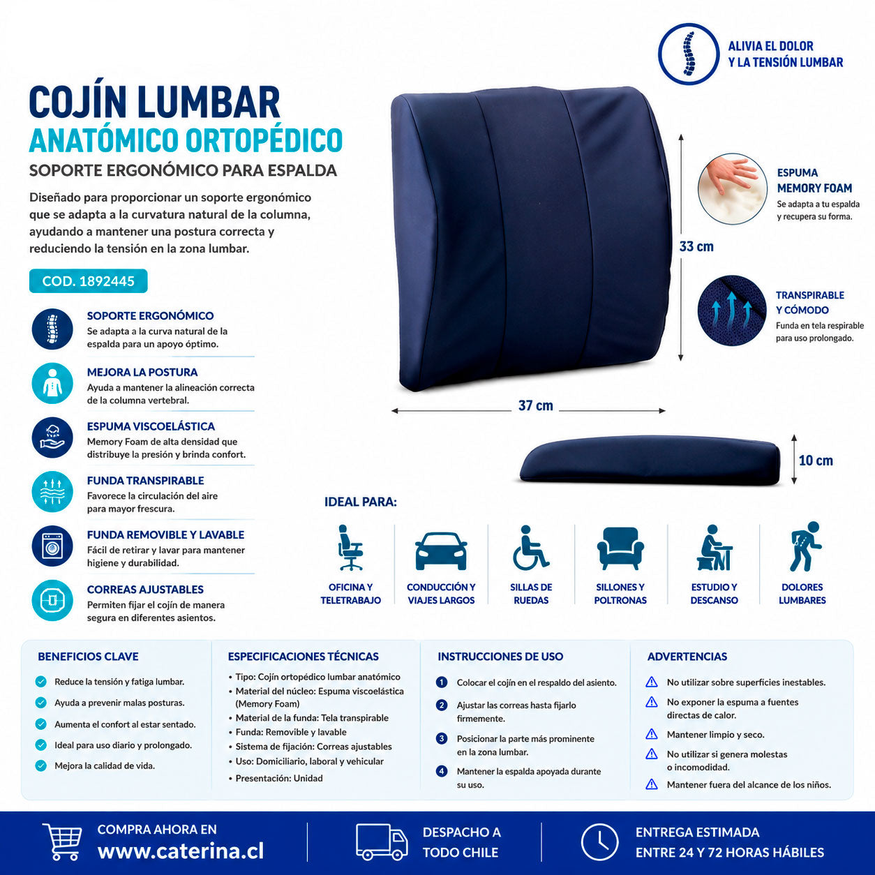 Cojín Lumbar Anatómico