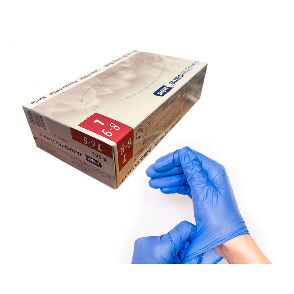 Guante Nitrilo Azul ambidiestras 100u.