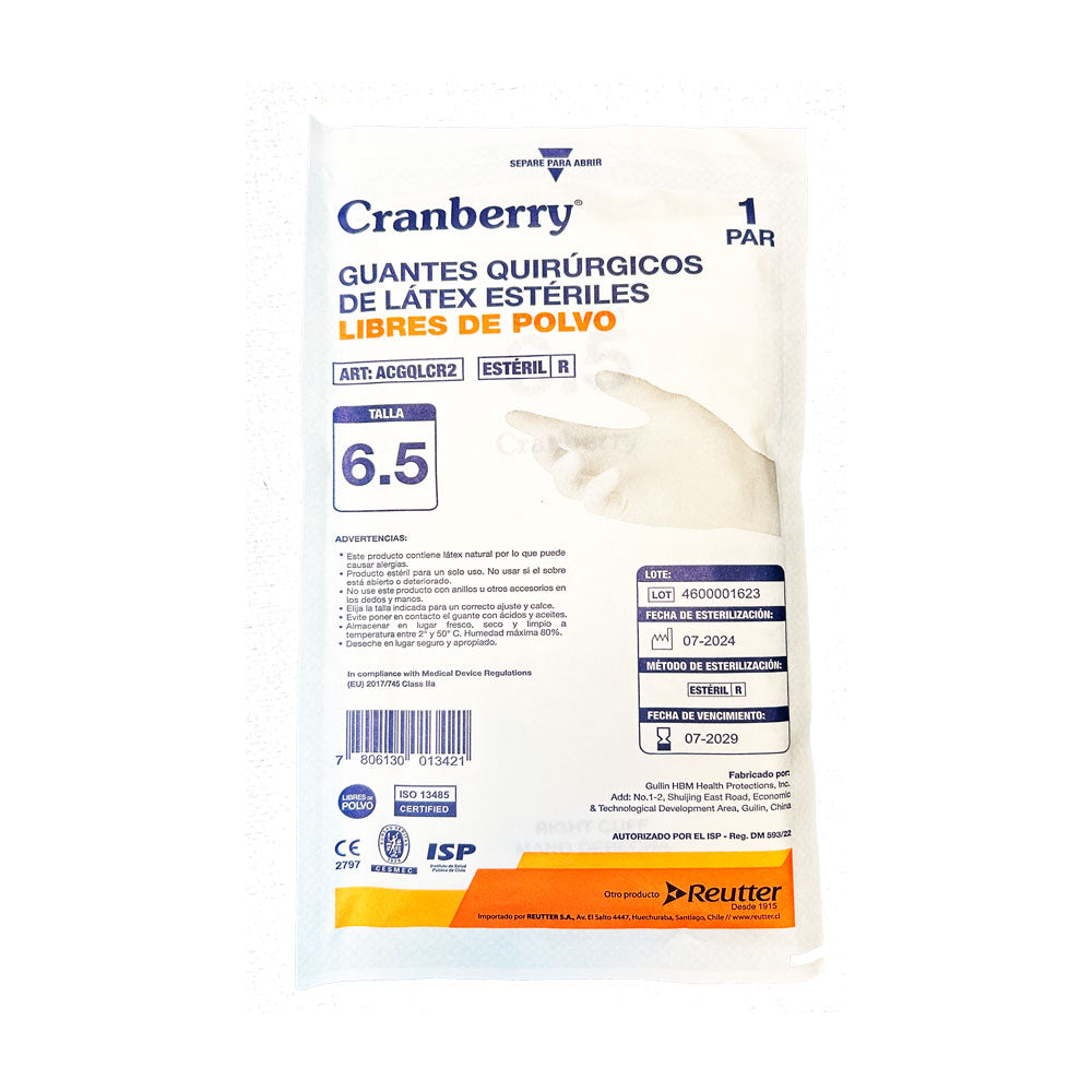 Guantes Quirúrgicos de Látex Estériles Sin Polvo