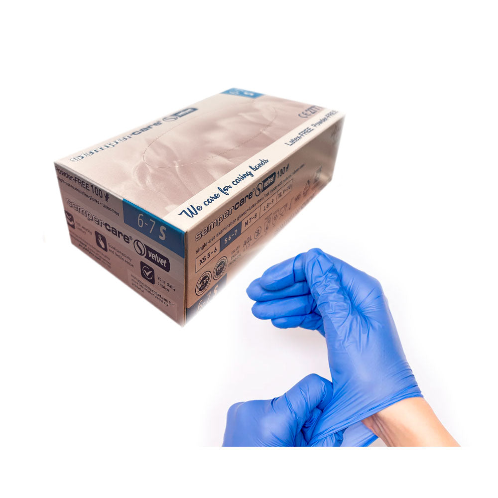 Guante Nitrilo Azul ambidiestras 100u.