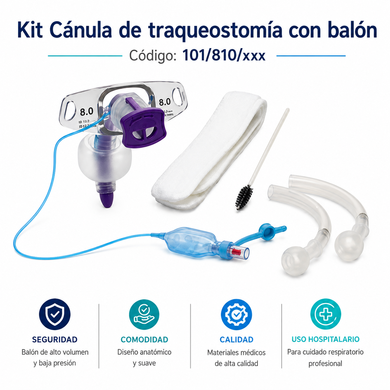 Kit de Cánula de Traqueostomía con Balón 810 - Portex