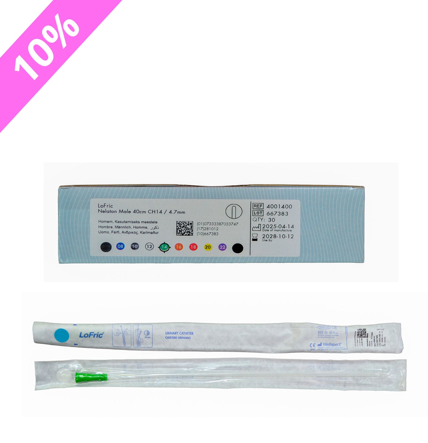 Sonda Nelaton Auto lubricada 30unds - LoFric