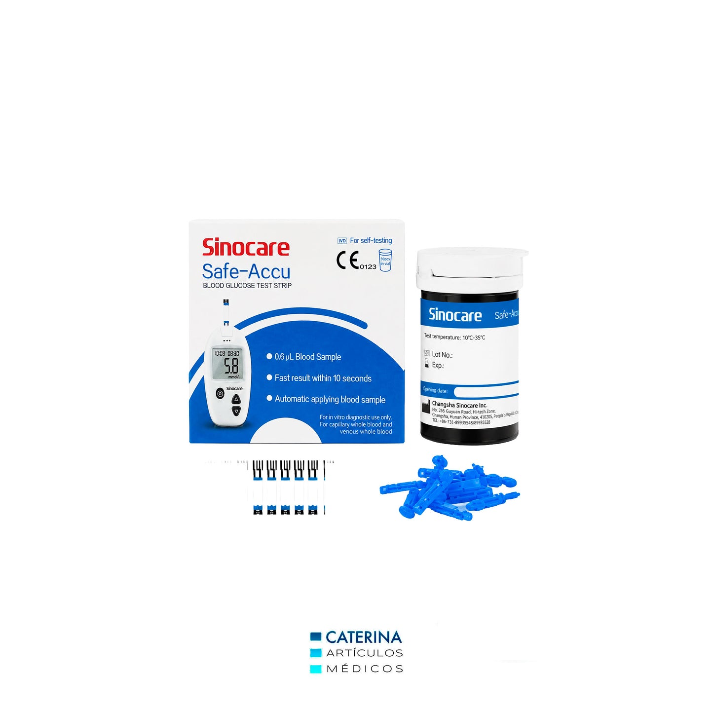 Cintas y Lancetas Glicemia - Sinocare