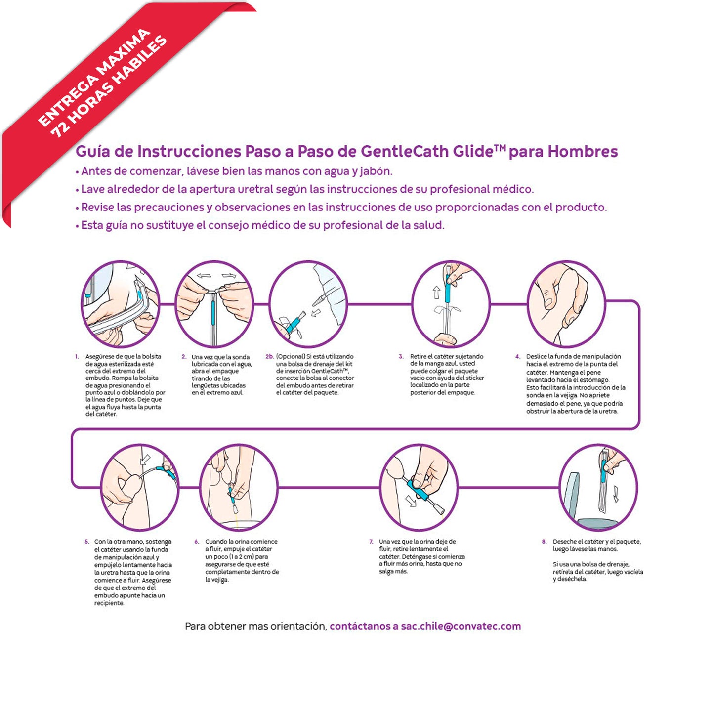 Sonda Nelaton Hidrofílica GentleCath Glide Hombre – ConvaTec