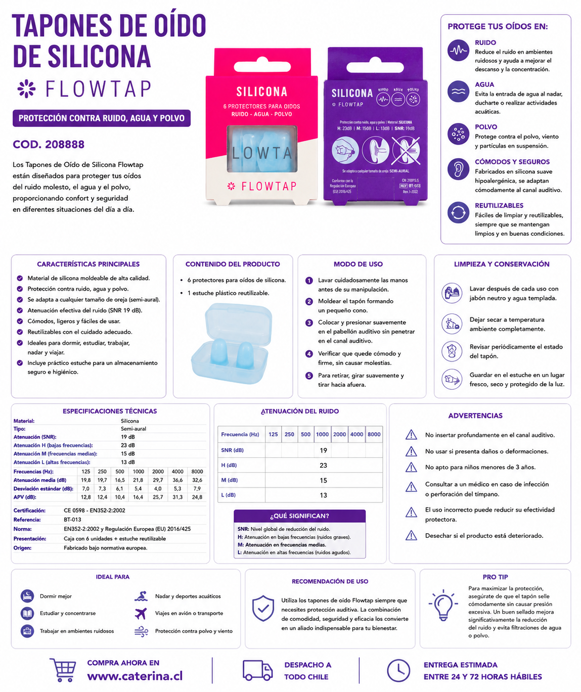 Tapones de Oído de Silicona - Flowtap