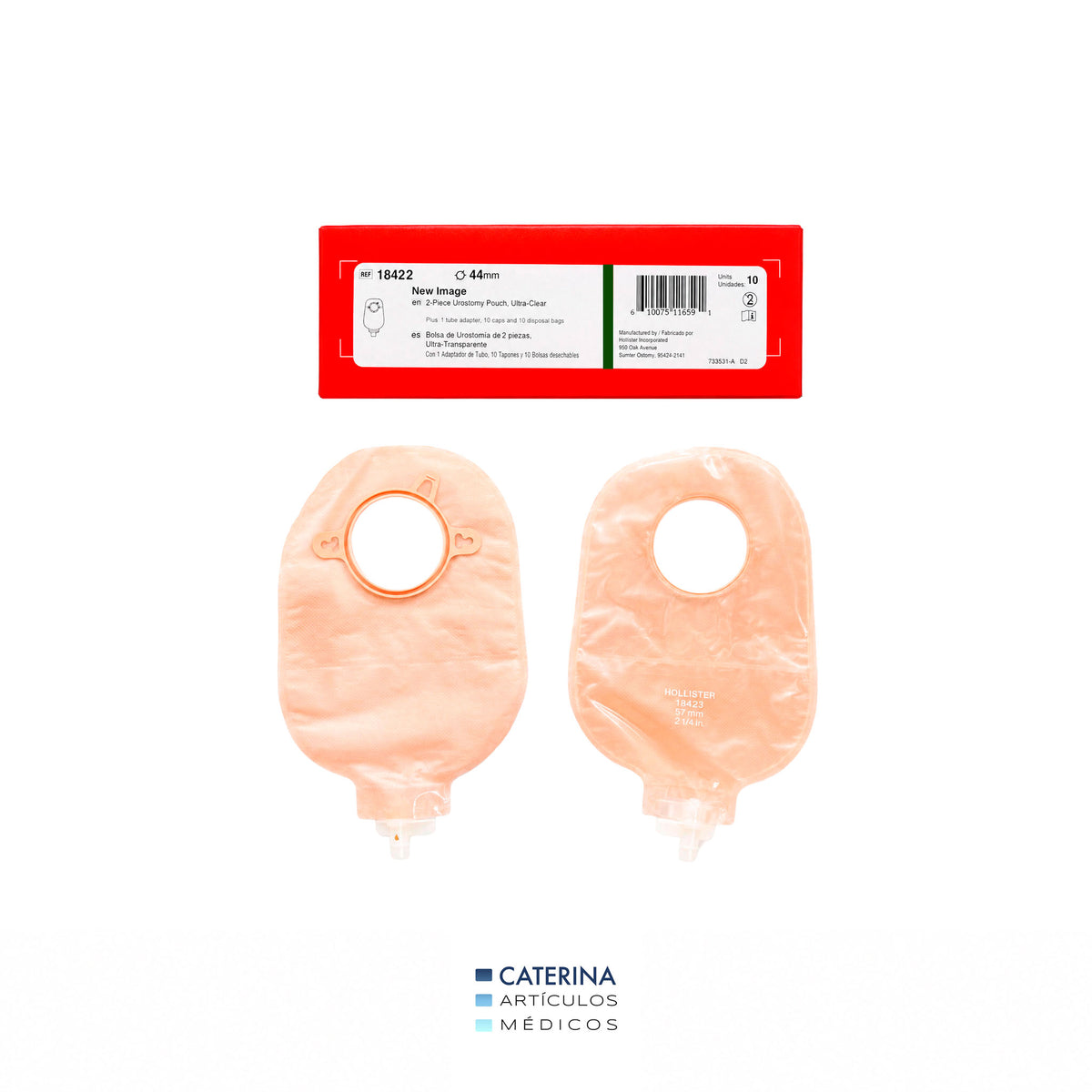 Bolsa Urostomía Dos Piezas transparente 44mm REF 18422 Hollister