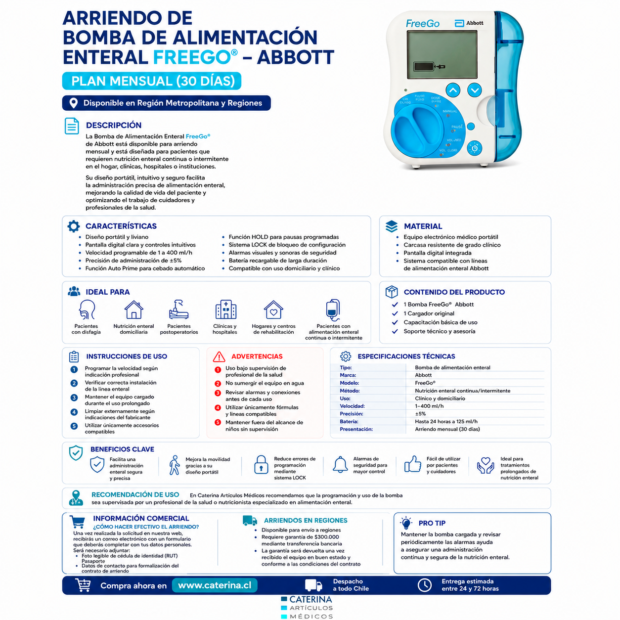 Arriendo de Bomba de Alimentación - Freego Abbott