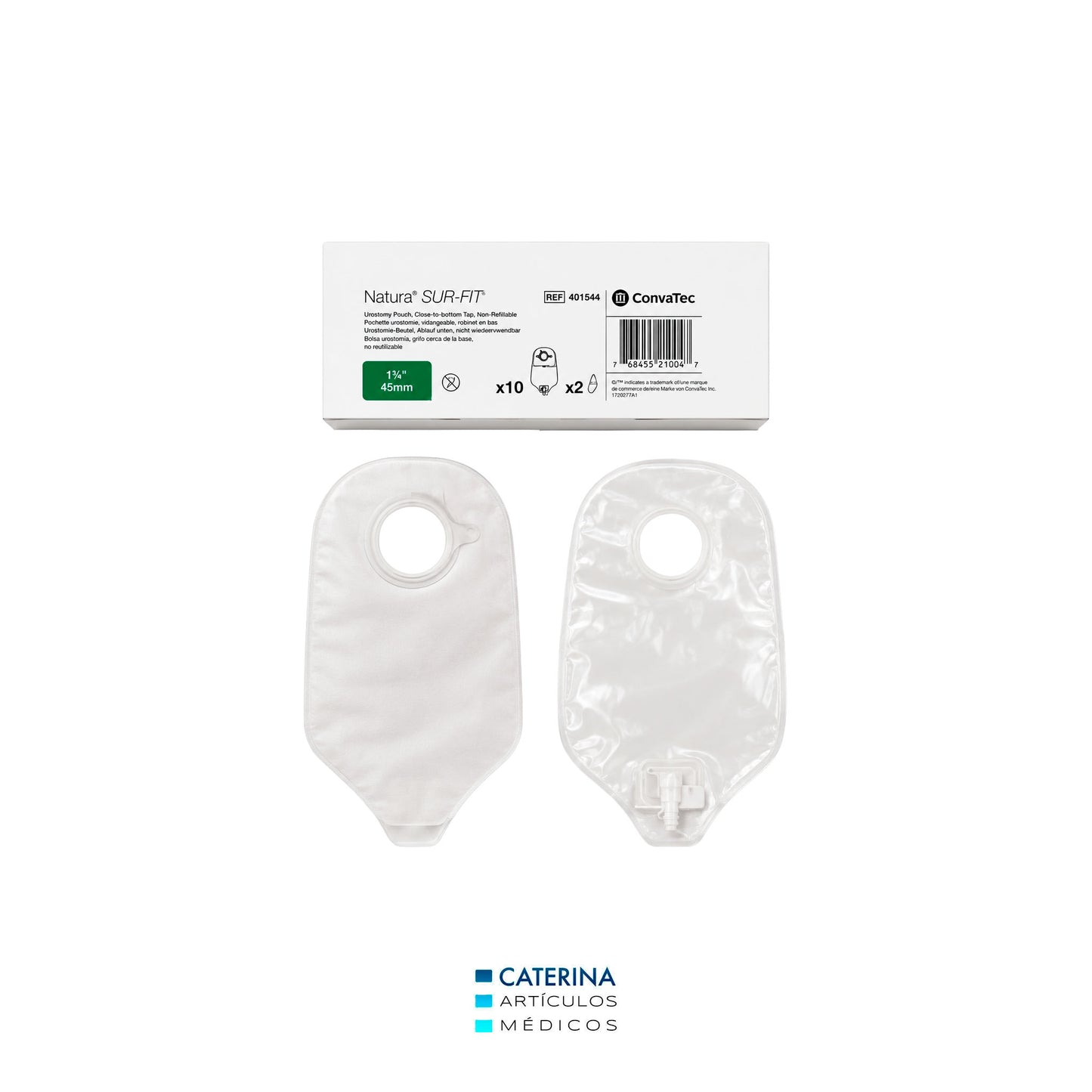Bolsa Urostomía Dos Piezas transparente  45mm Natura  REF 401544 - Convatec