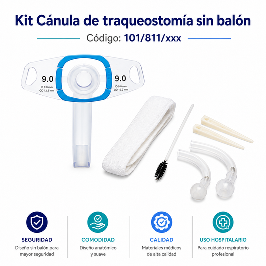 Kit de Cánula de Traqueostomía sin Balón 811 - Portex