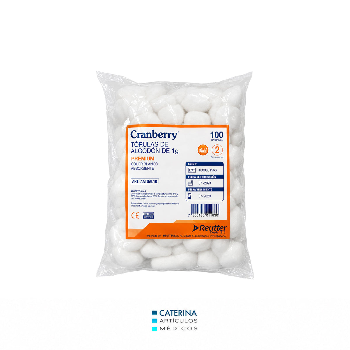 Algodón en Torulas 1 g 100 unds