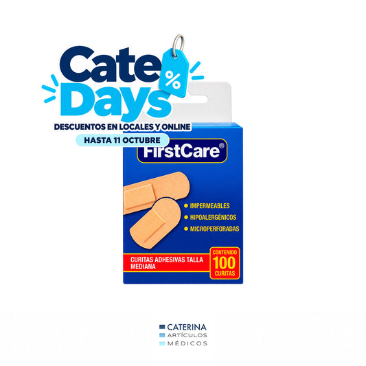 Parche Curita Rectangular 100 u. - MARCA FIRST CARE - CATE DAYS
