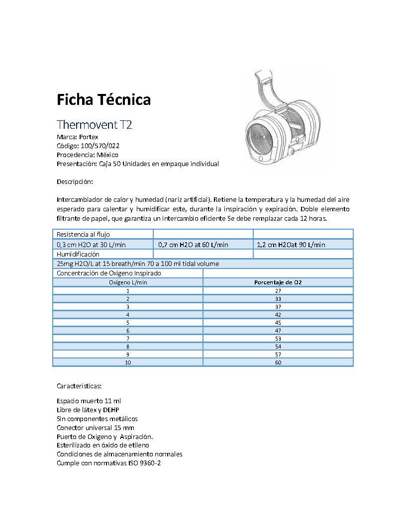Filtro para Traqueostomía Thermovent T2 REF. 100/570/022