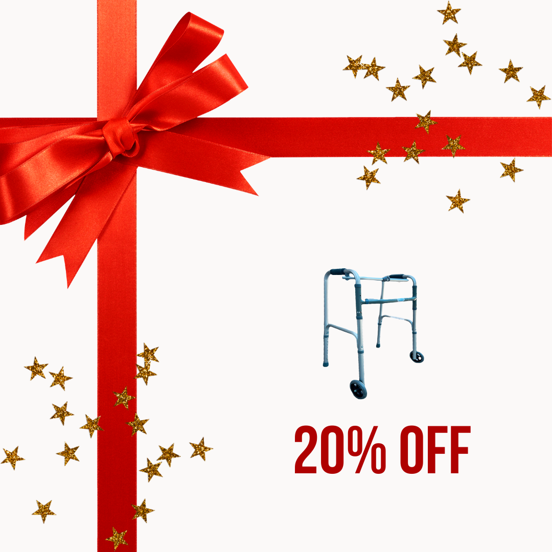 Andador Plegable Aluminio con Dos Ruedas