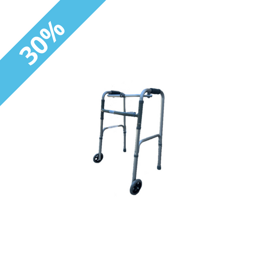 Andador Plegable Aluminio con Dos Ruedas