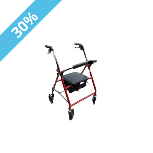Andador 4 Ruedas con Canasto y Silla