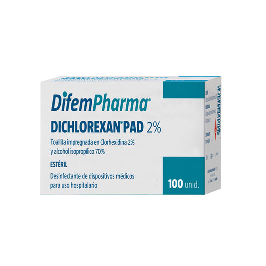 Toallitas Diclorhexan PAD 2% 100unds – DifemPharma