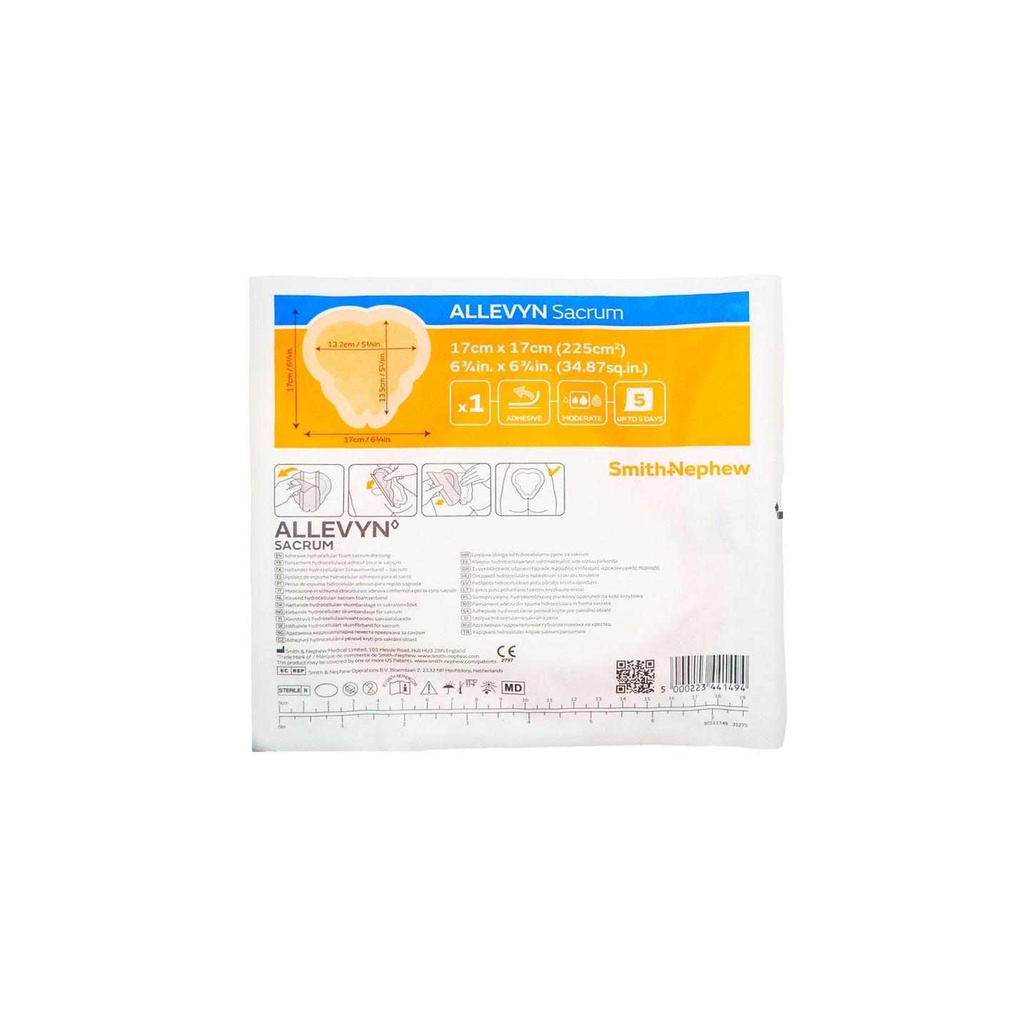 Allevyn  Classic Sacrum 17x17 – Smith & Nephew