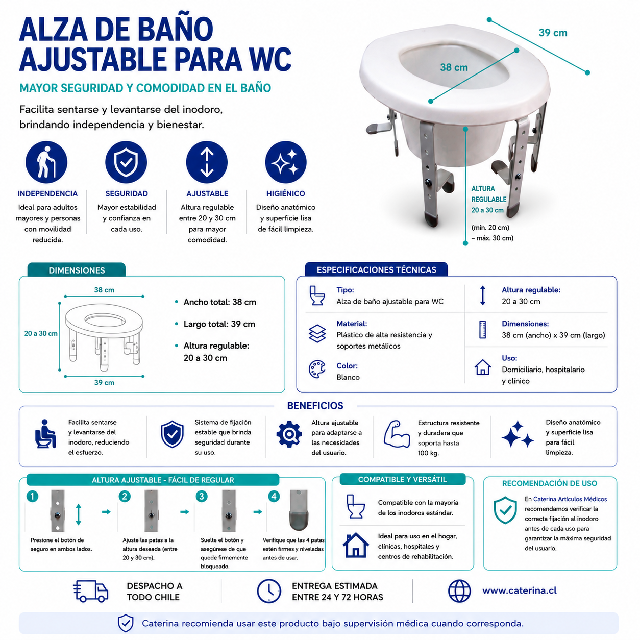 Alza Baño Ajustable a WC