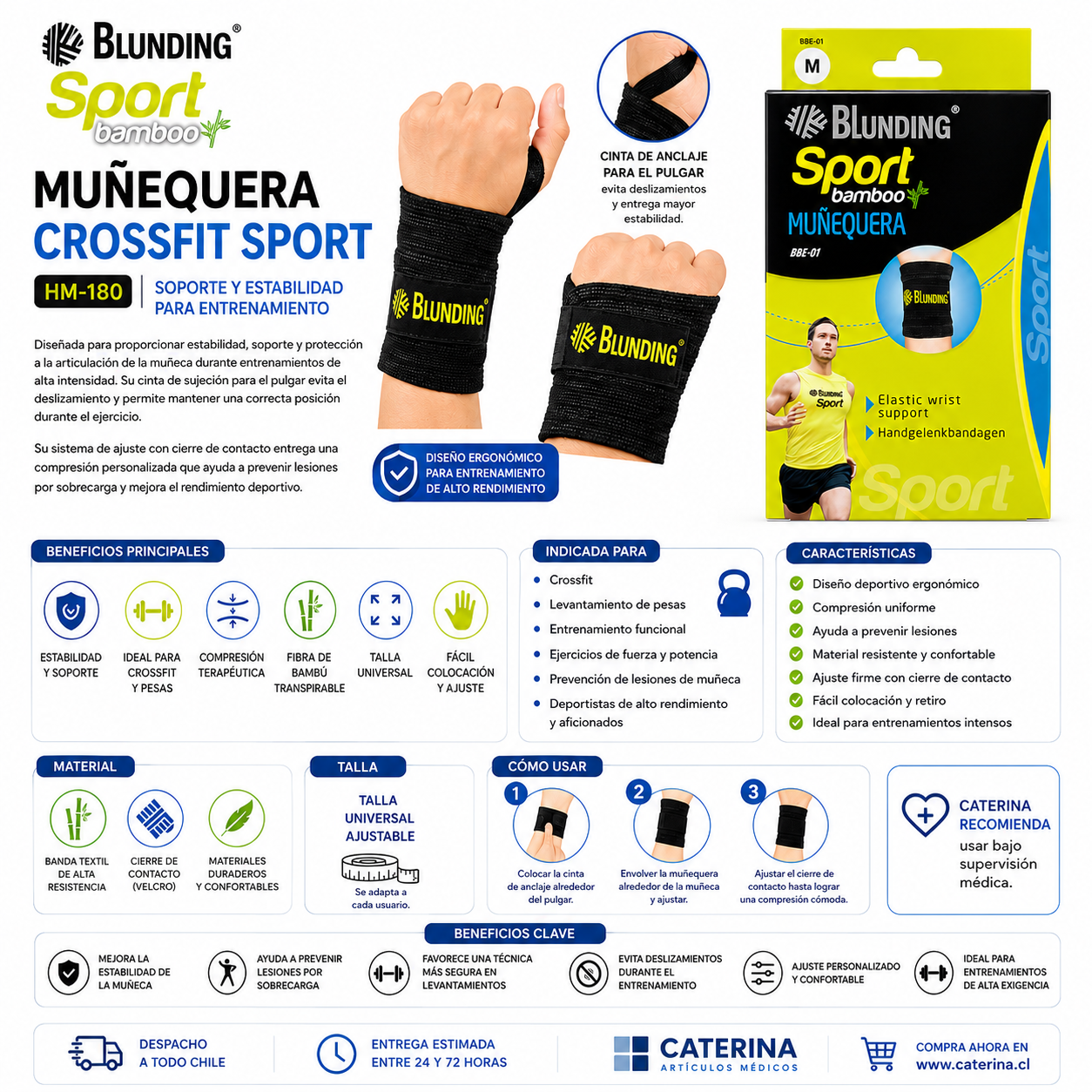Muñequera Crossfit Sport HM 180 - Blunding