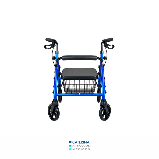 Andador 4 Ruedas con Canasto - Color Azul