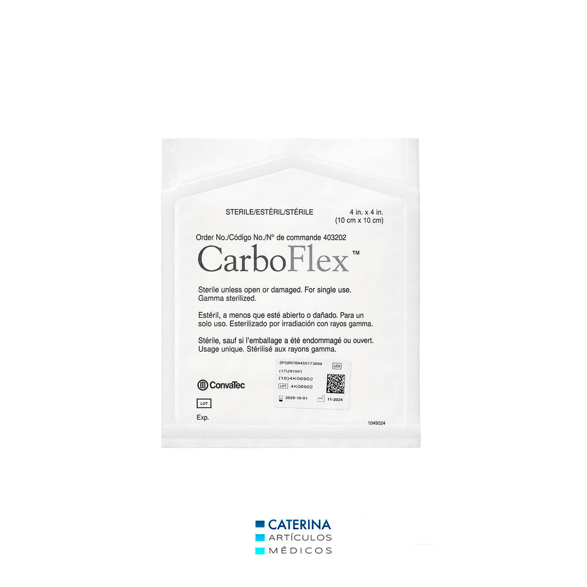 CarboFlex 10x10cm Control de Olor para Heridas - Convatec