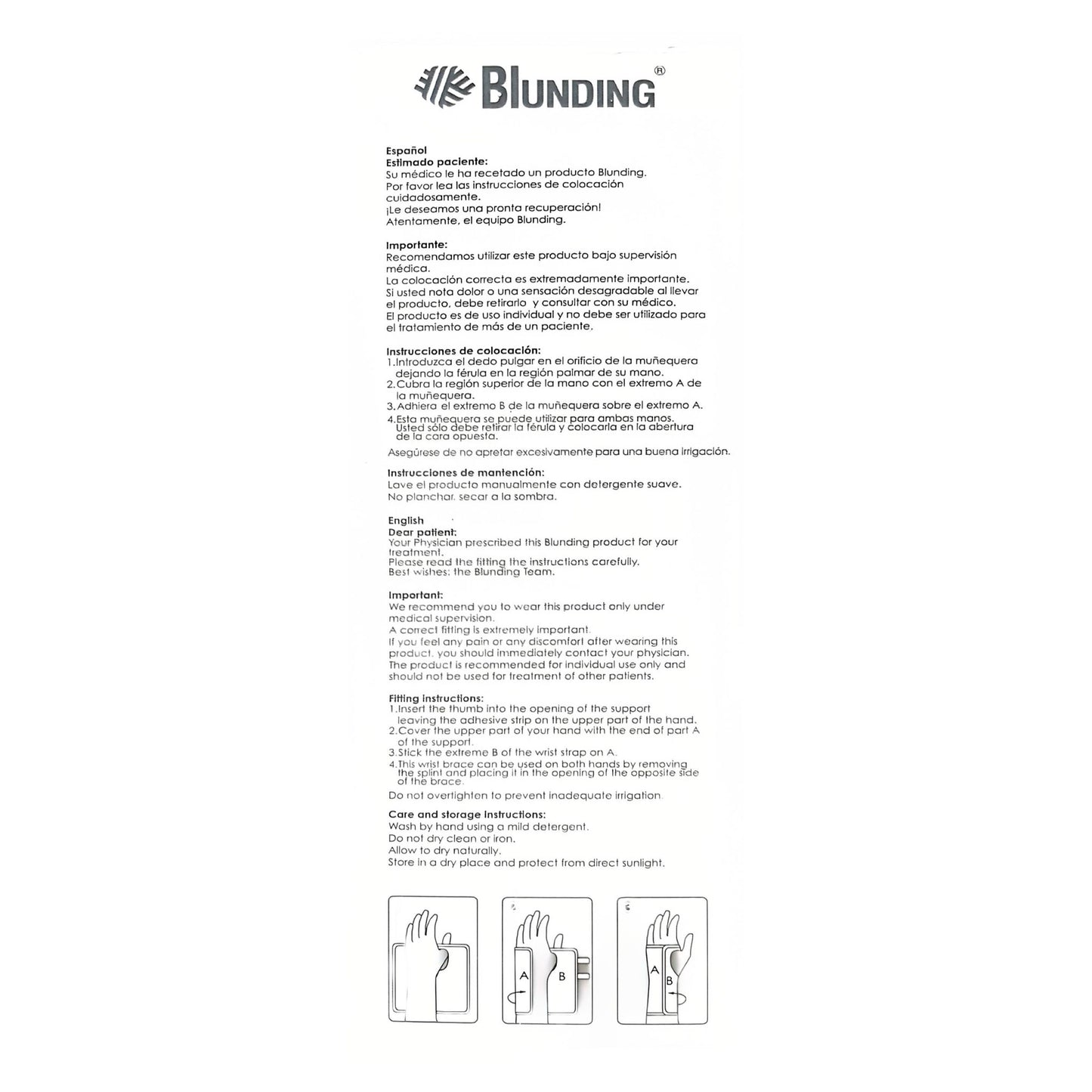 Inmovilizador de Muñeca HM 116 - Blunding