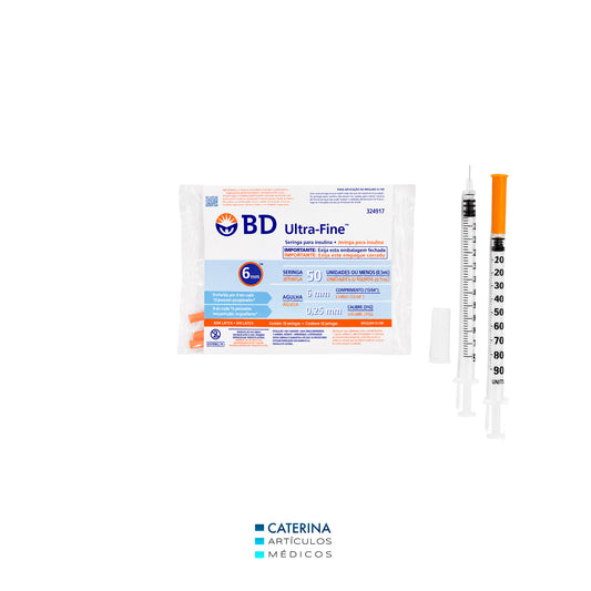 Jeringa de Insulina - BD Ultra Fine Aguja: 6mm x 31G. 50U. (Ref. 324918)