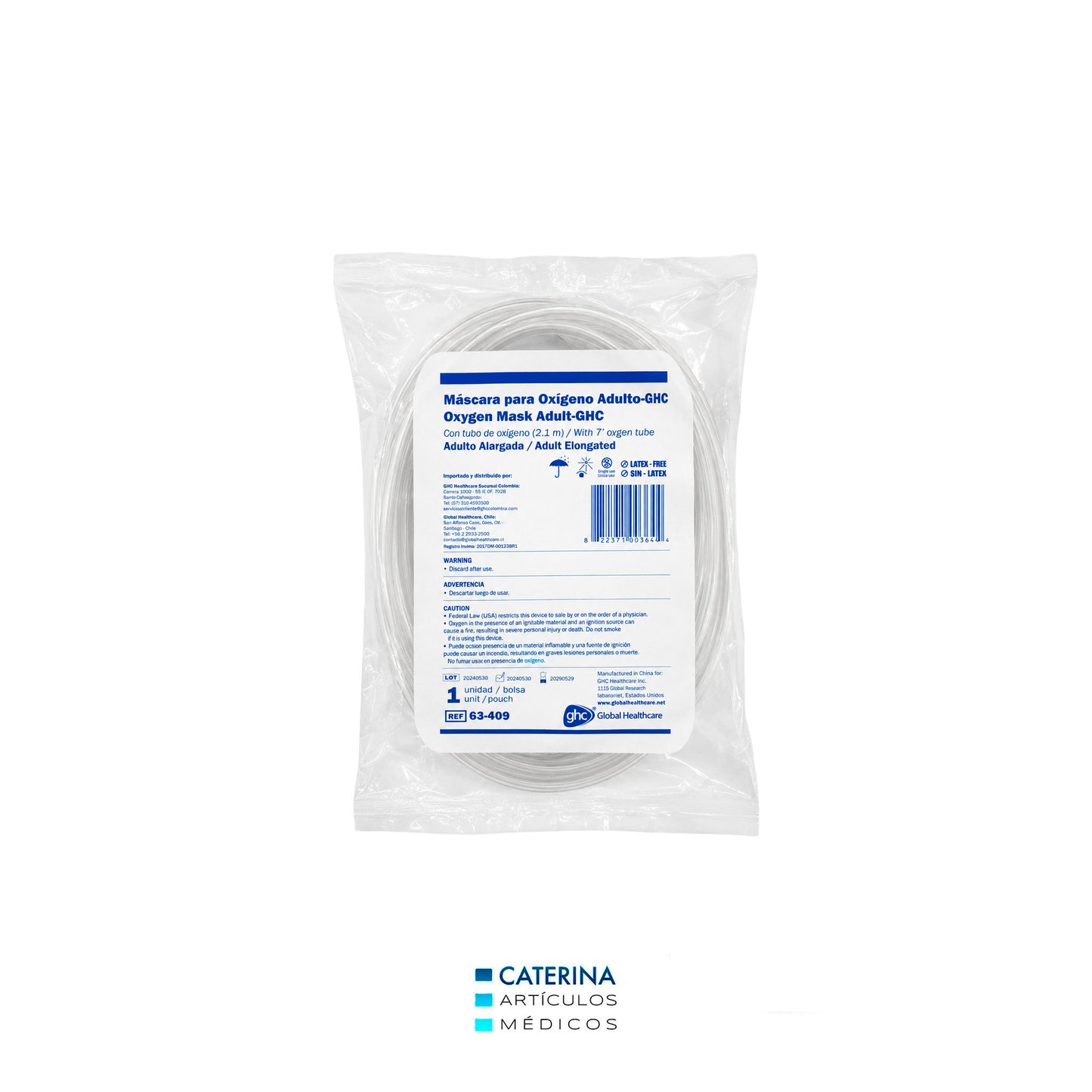 Mascarilla Oxigeno con Alargador Adulto (Ref 63-409) - GHC