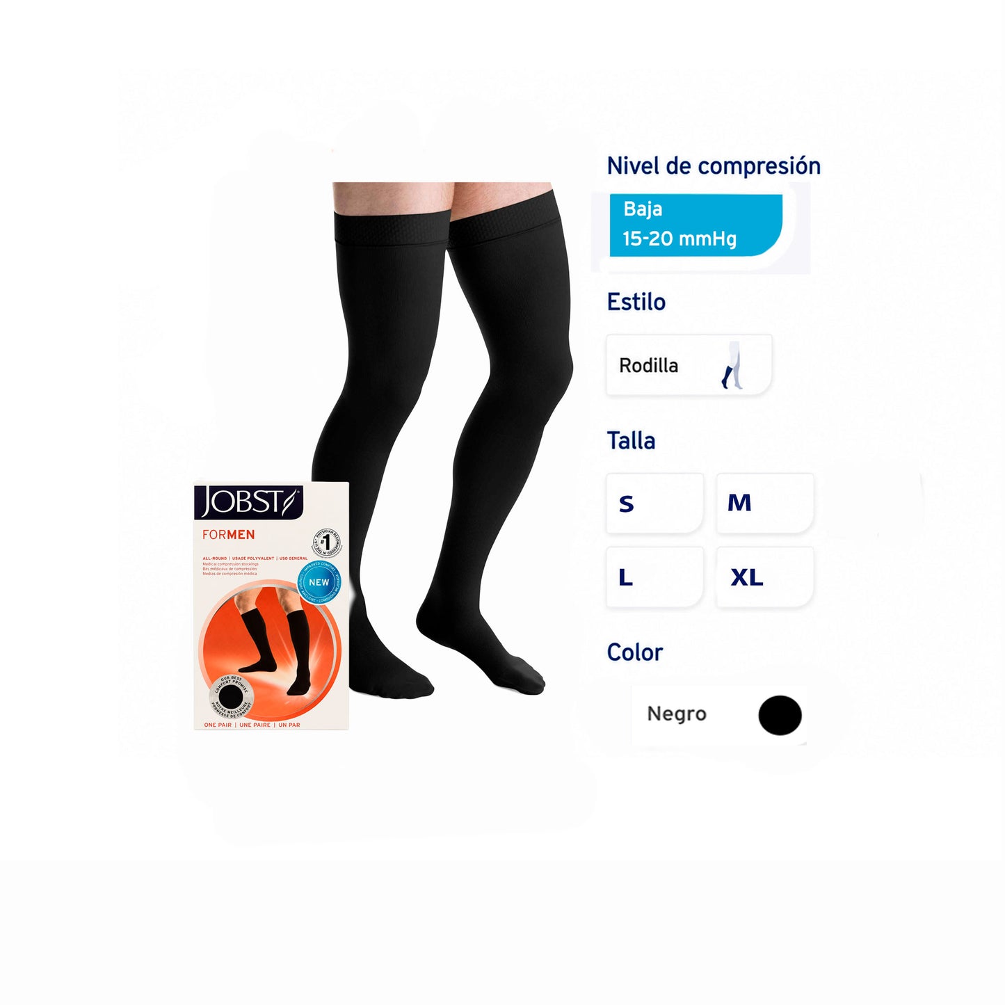 Medias muslo de Compresión - hombre - 15/20  mmHg – JOBST