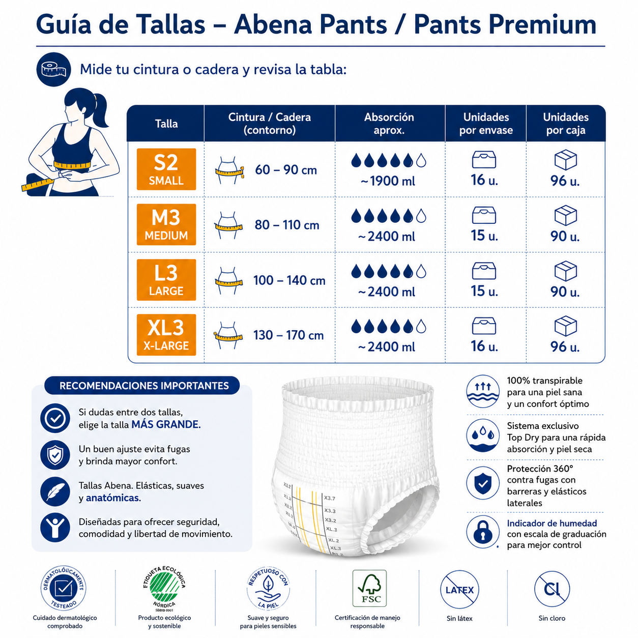 Calzón Pañal Unisex Pants Premium Talla XL - Abena