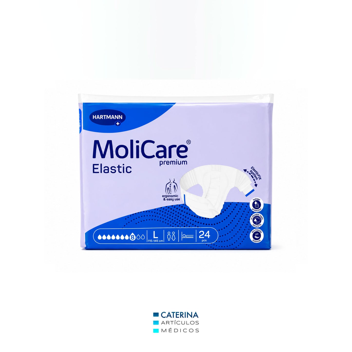 Pañal Adulto Molicare  L T3 ( cintura 115 a 145 cm. ) 24 unds