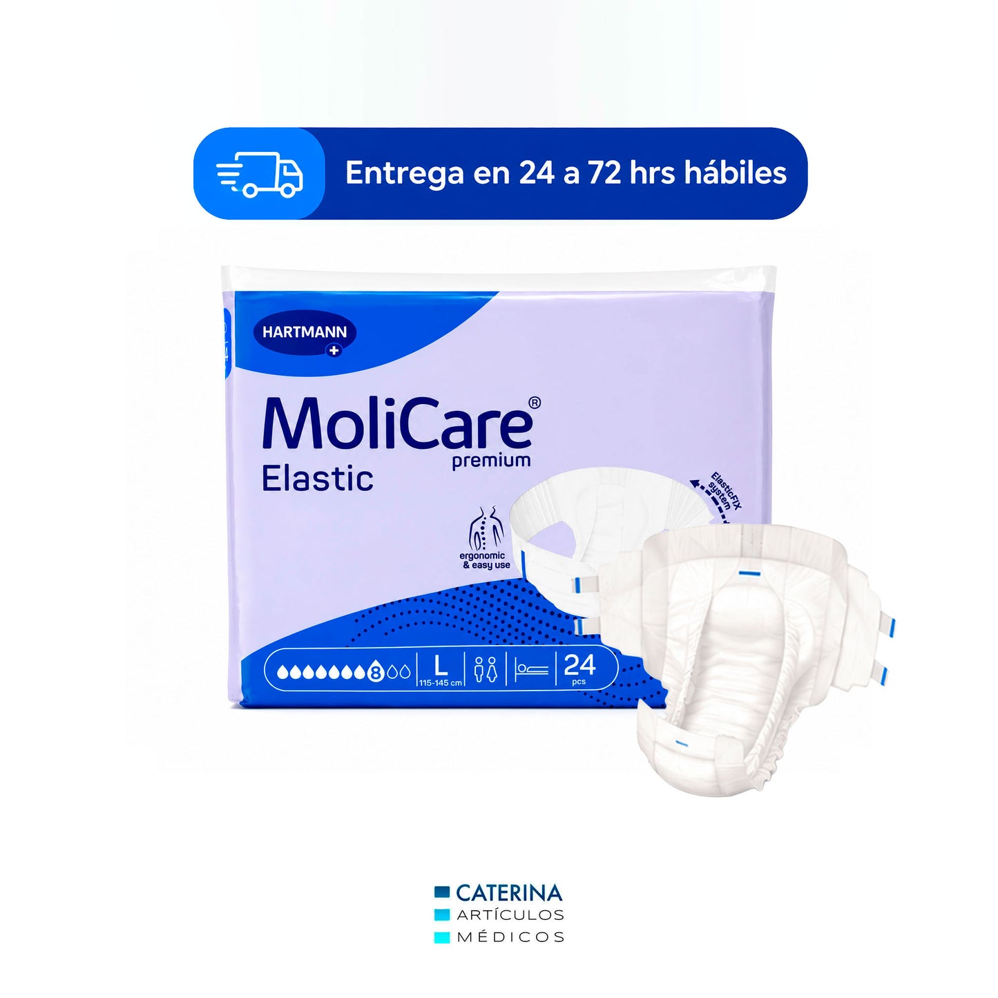 Pañal Adulto Molicare  L T3 ( cintura 115 a 145 cm. ) 24 unds