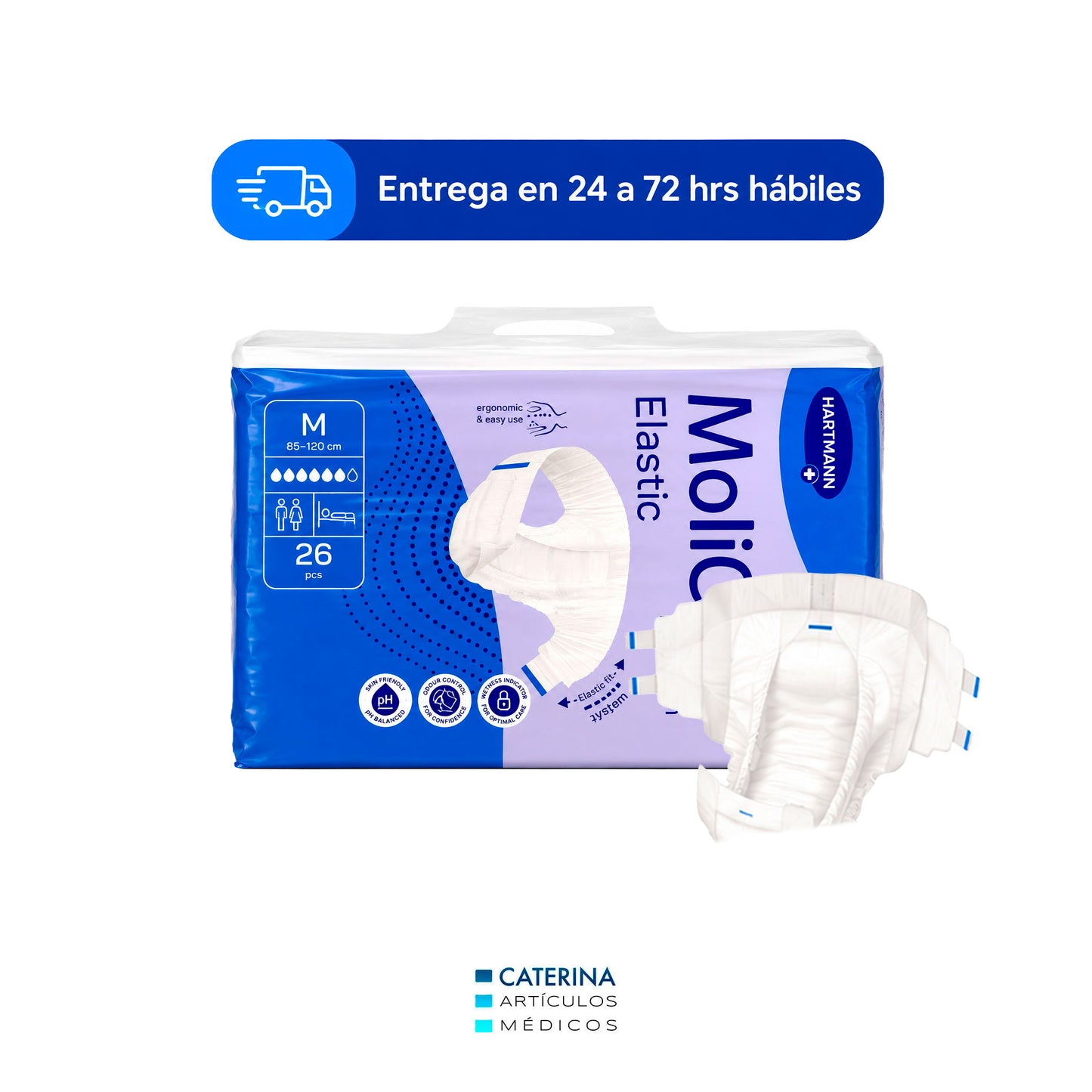 Pañal Adulto Molicare M T2 ( cintura 85 a 120 cm. ) 26 unds