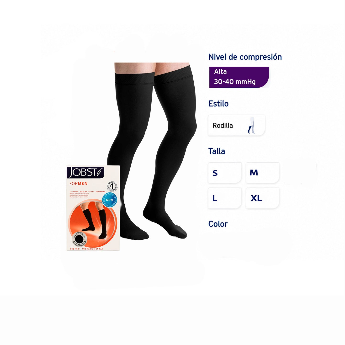 Medias muslo de Compresión - hombre - 30/40  mmHg – JOBST