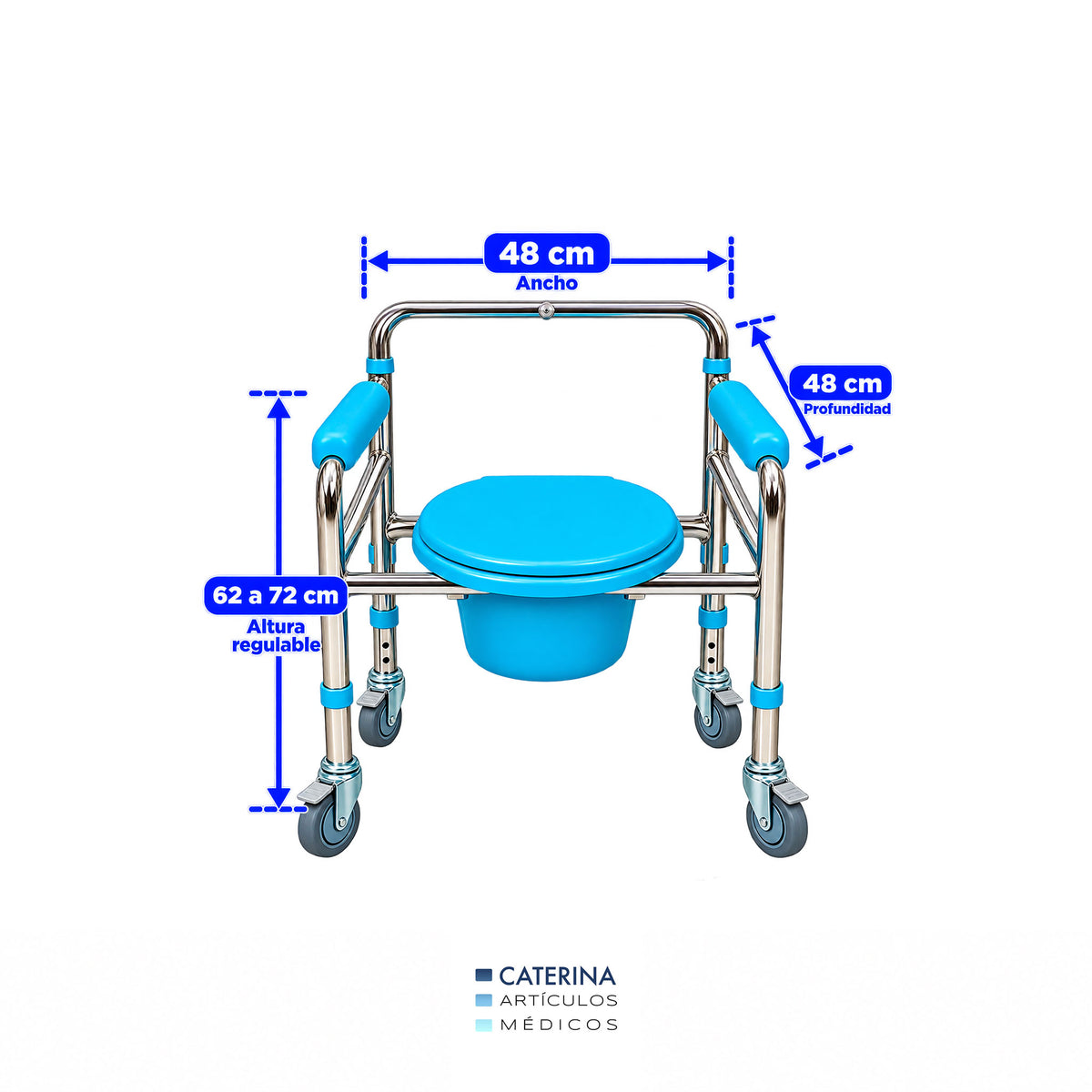 Silla WC Plegable con Ruedas