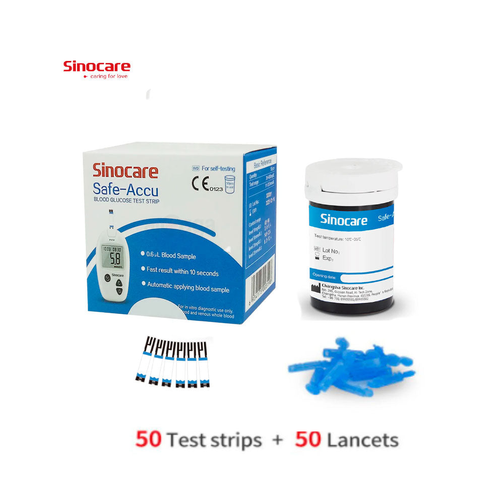 Sinocare 50 cintas + 50 lancetas