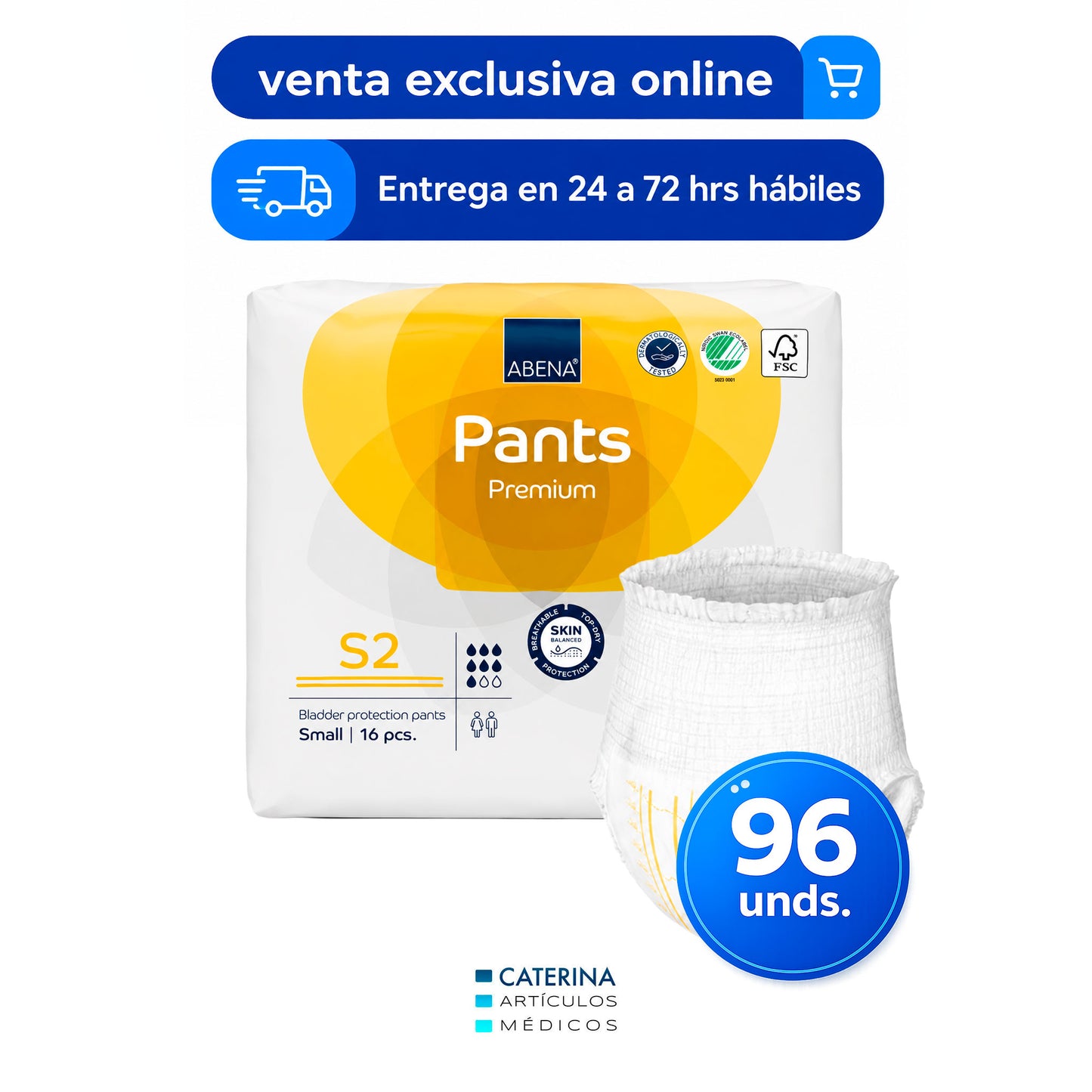 Calzón Pañal Pants unisex Premium  talla S - Abena
